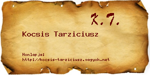 Kocsis Tarziciusz névjegykártya