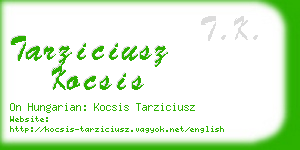 tarziciusz kocsis business card